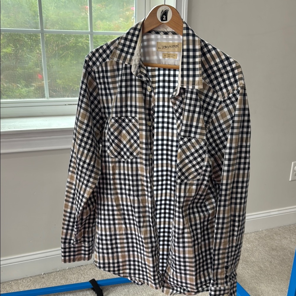 Casual Black and Brown Button Down Shirt